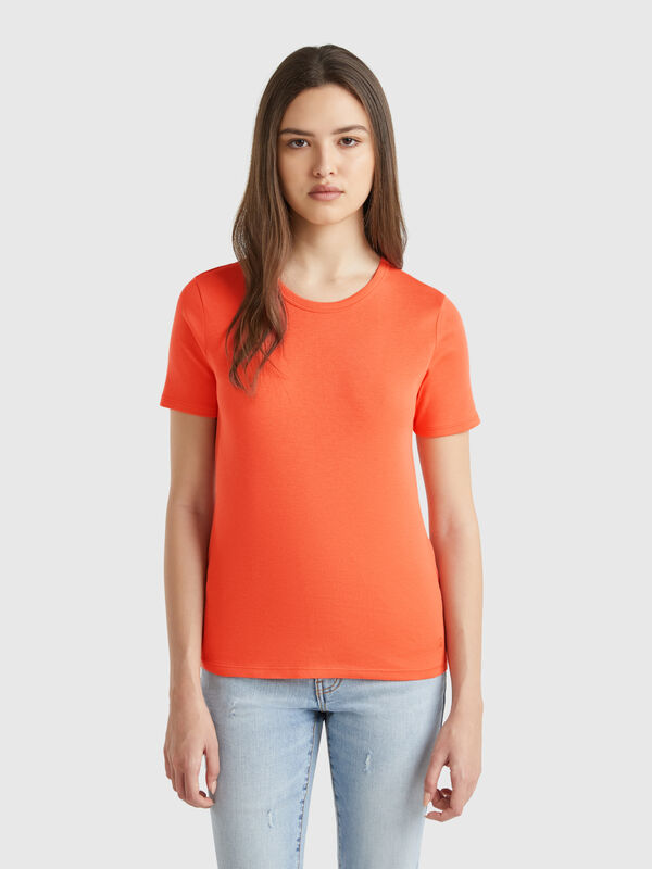 T-shirt em algodão de fibra longa Mulher
