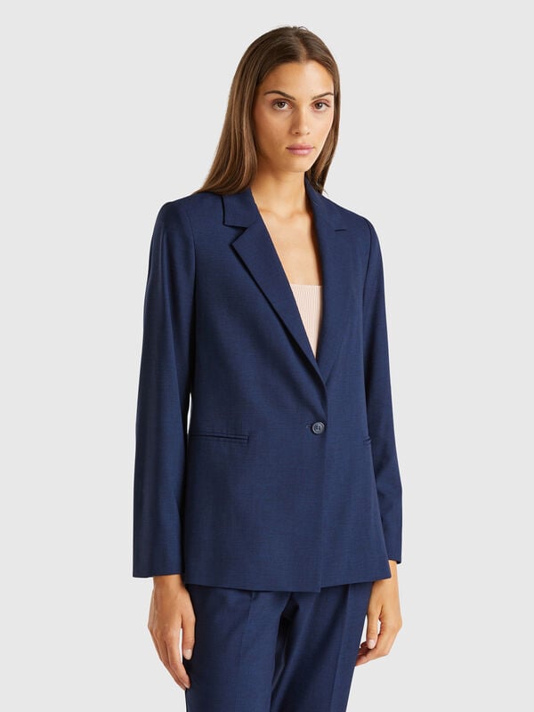 Blazer em viscose mista stretch Mulher