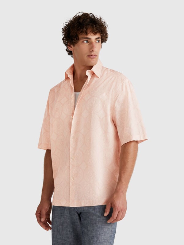 Camisa padrão de manga curta Homem
