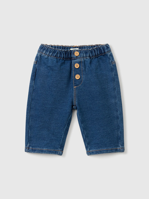 Calças efeito denim Recém-nascido