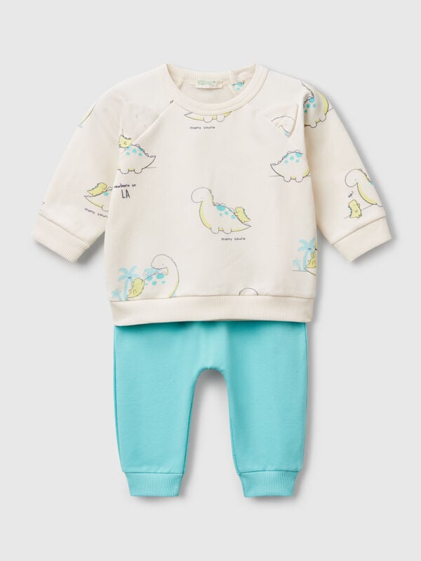 Conjunto em felpo stretch Recém-nascido