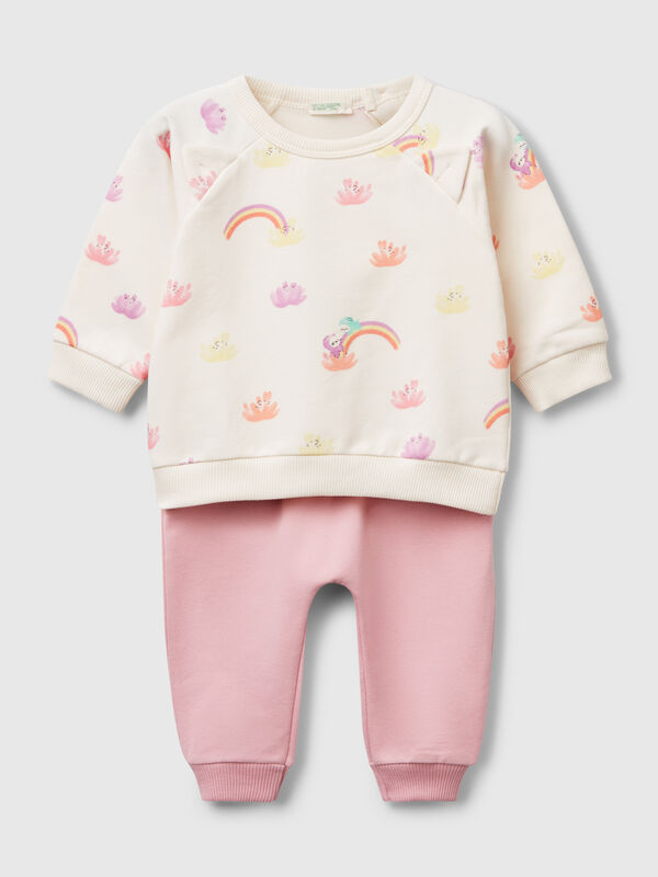 Conjunto em felpo stretch Recém-nascido