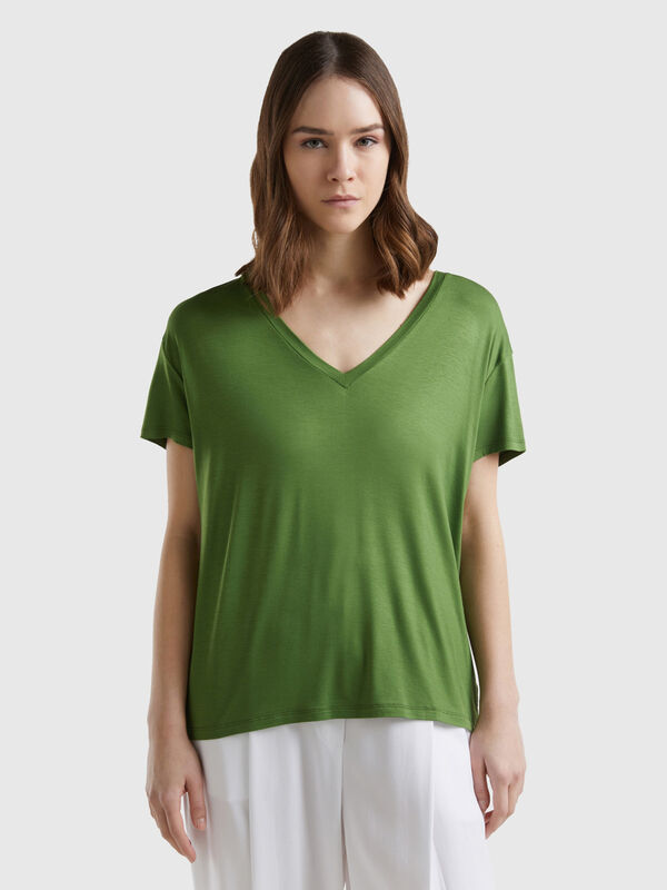 T-shirt em viscose sustentável stretch Mulher