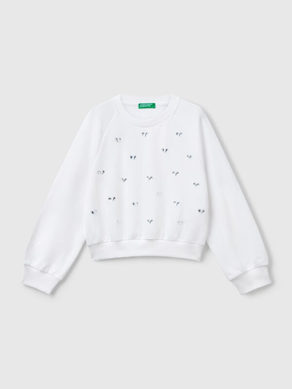 Moletom com strass de coração Menina