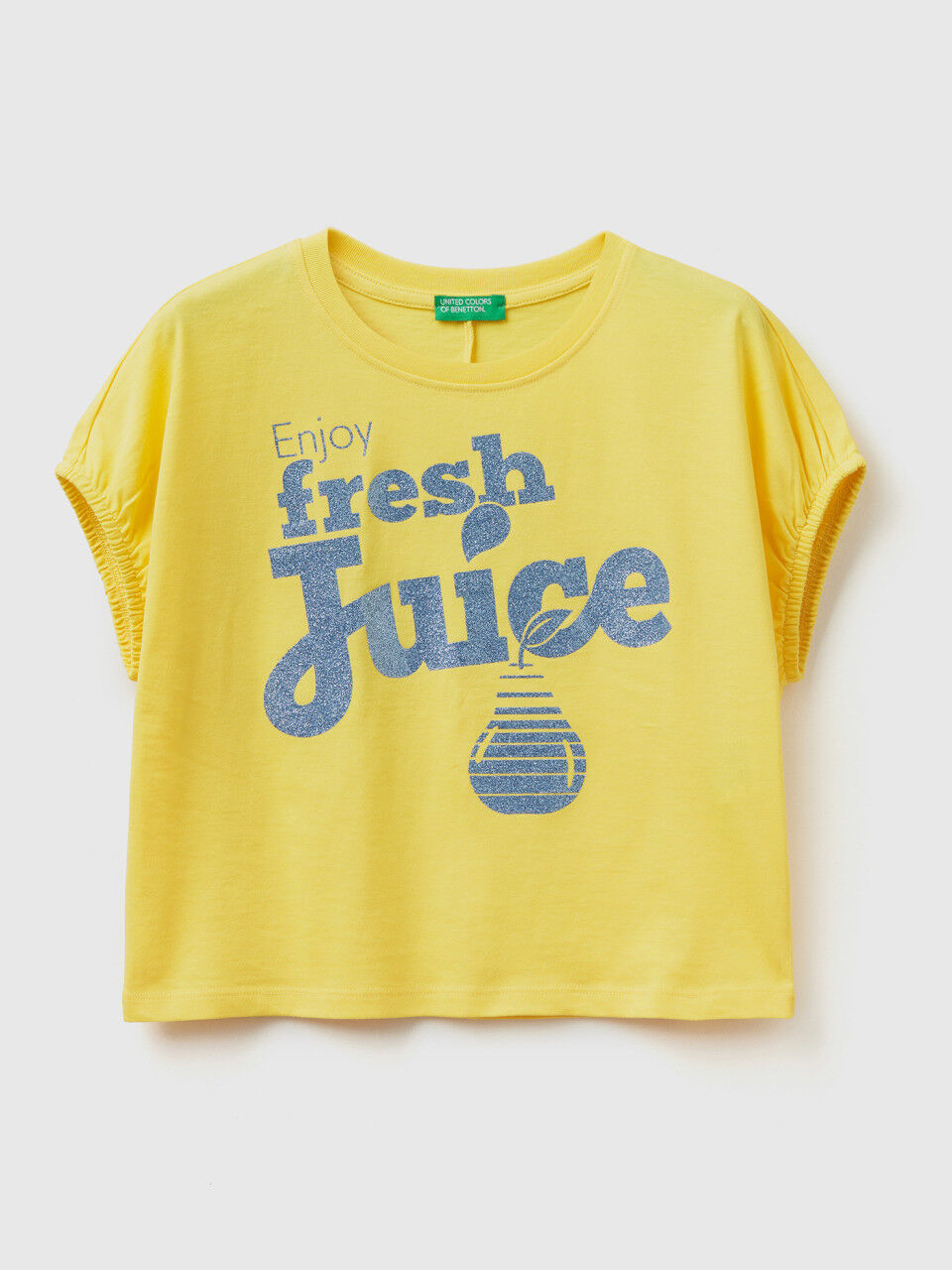 T-shirt com estampa glitter fruta