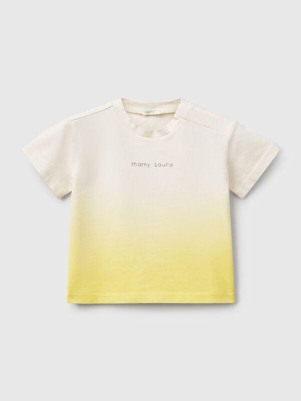 Camiseta dip-dye com estampa Recém-nascido