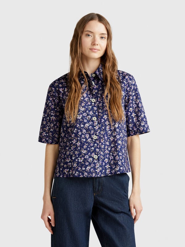 Camisa padrão em algodão leve Mulher