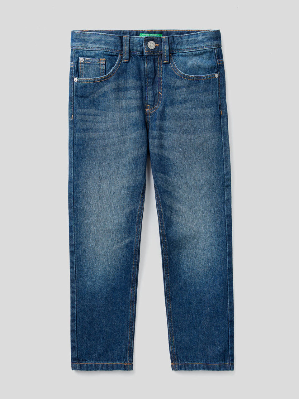 Jeans straight leg em denim 100% algodão image number 1