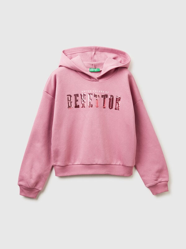 Casaco com fecho de correr e lantejoulas Menina