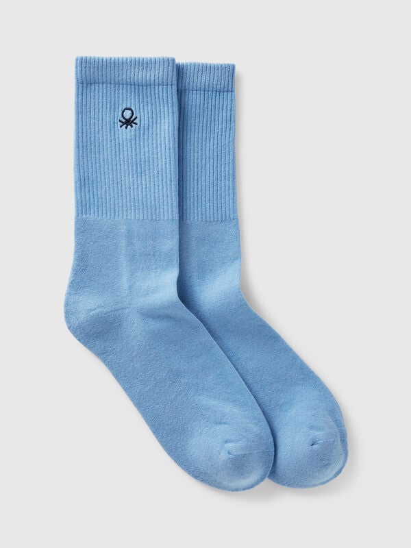 Meias desportivas em mistura de algodão stretch