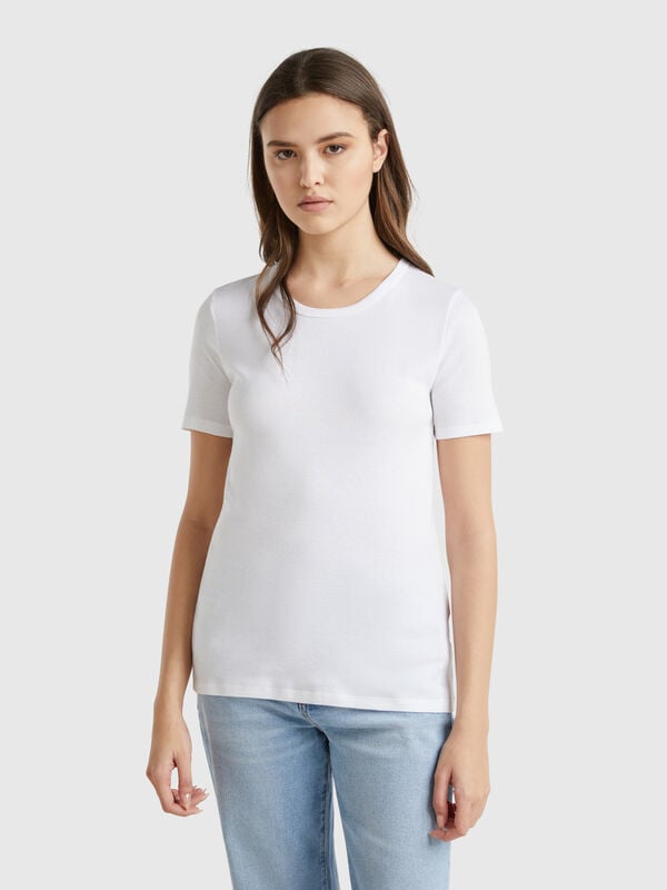 T-shirt em algodão de fibra longa Mulher
