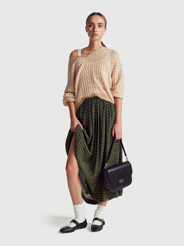 Saia com estampa gráfica Mulher