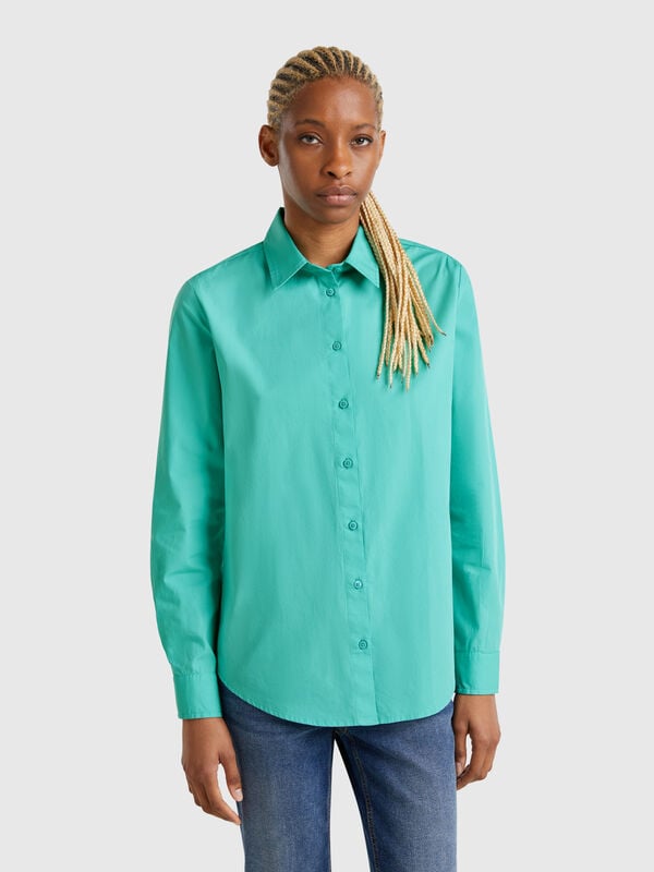 Camisa regular fit em algodão Mulher