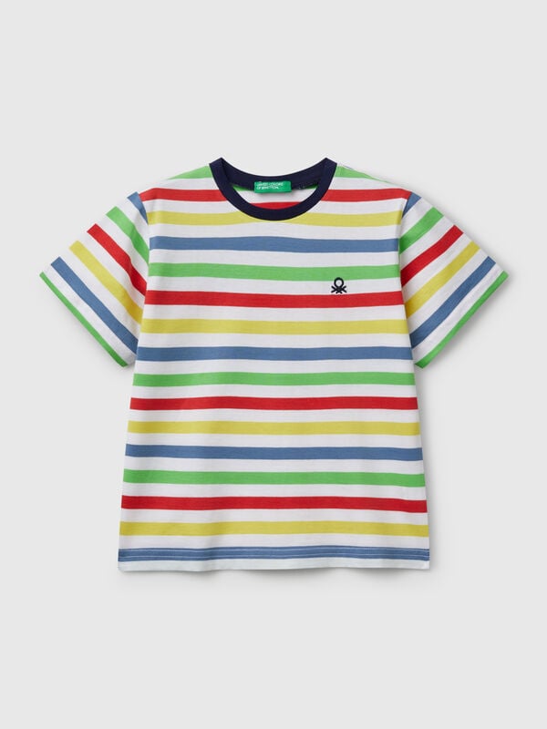 Camiseta listrada 100% algodão Menino