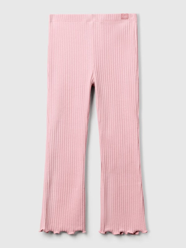 Leggings flare fit em algodão stretch Menina