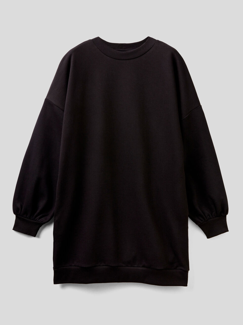Sweat comprida oversized em mescla de algodão image number 1