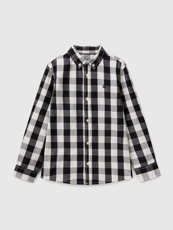 Camisa button down aos quadrados bicolor Menino