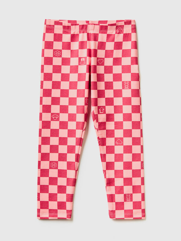Leggings padrão em algodão stretch