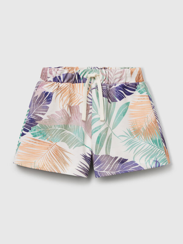 Shorts com estampa tropical Menina