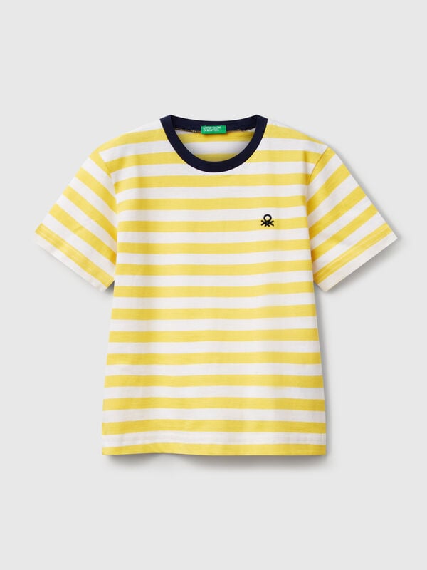 Camiseta listrada 100% algodão Menino