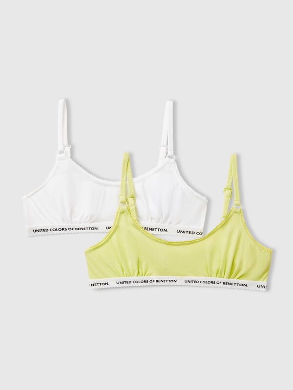 Duas brassieres em algodão elástico Menina