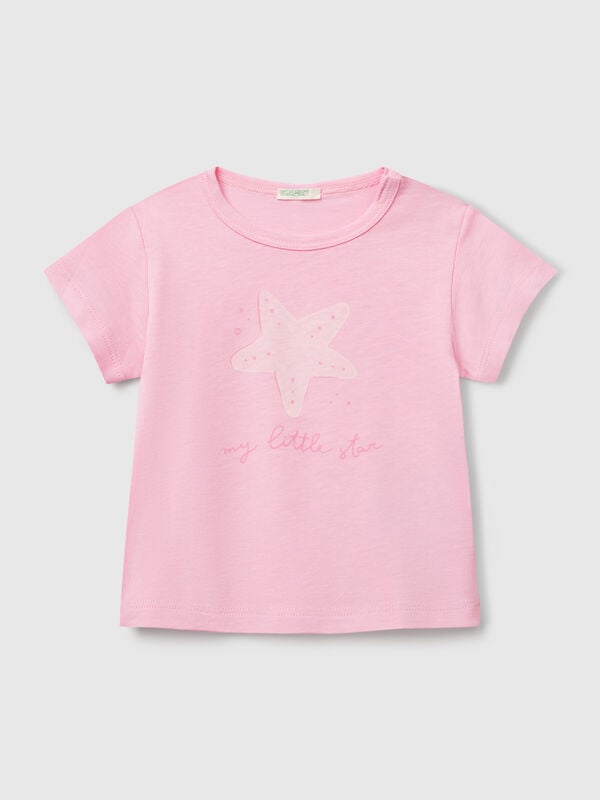 T-shirt de manga curta com estampa Recém-nascido