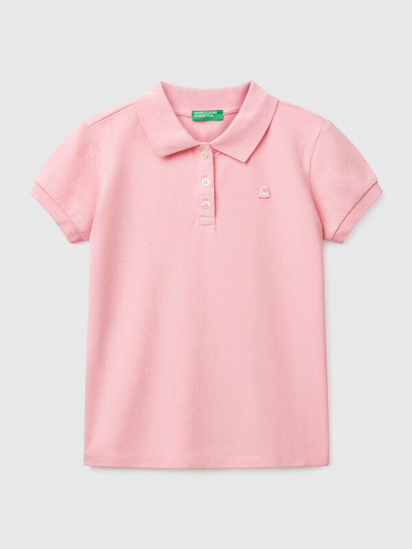 Polo de manga curta em algodão  Menina