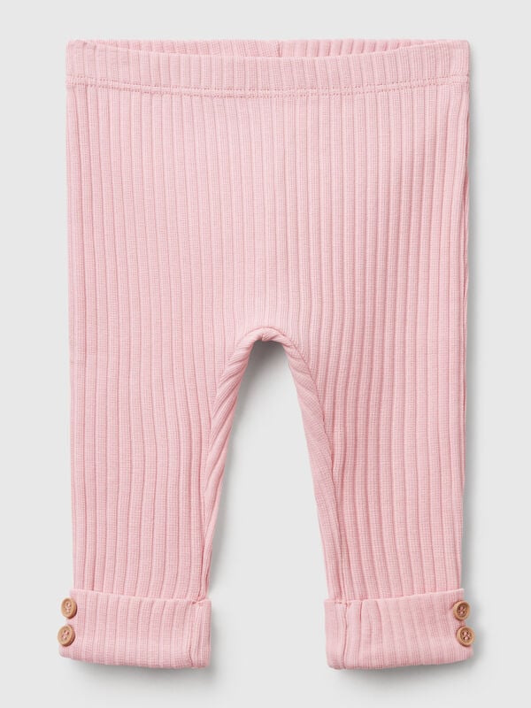 Leggings de algodão elástico Recém-nascido