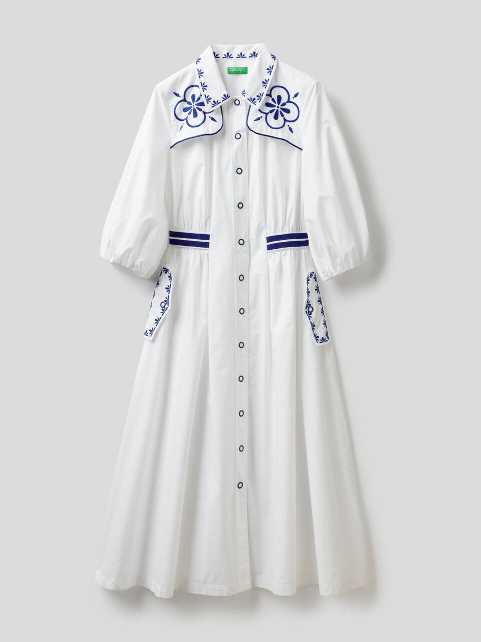 Vestido chemisier com bordados image number 1