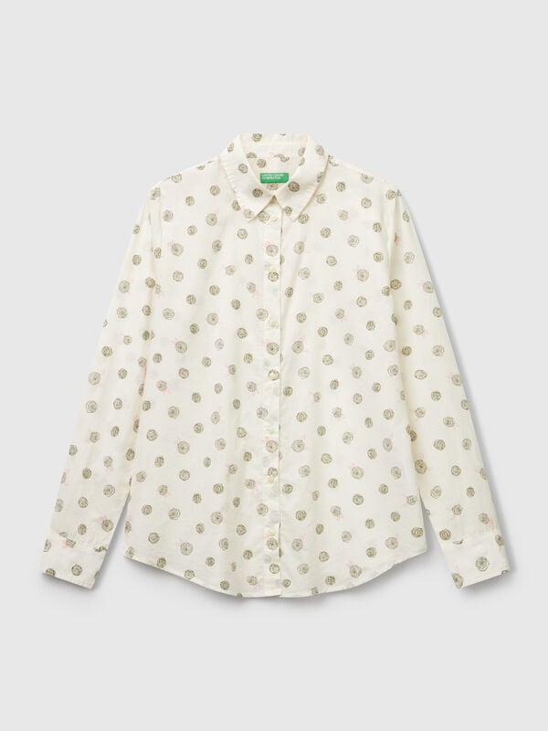 Camisa padrão em algodão leve Mulher