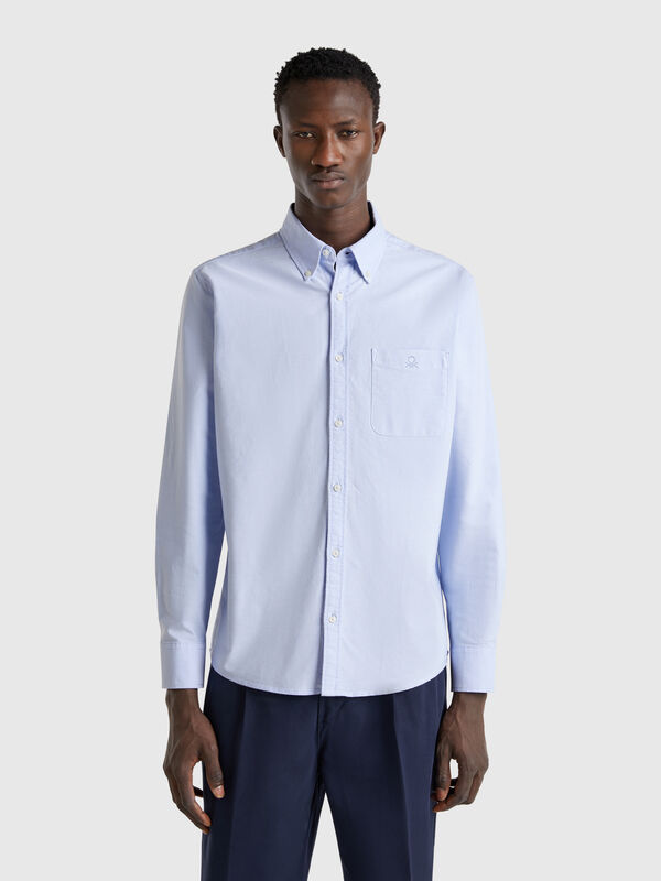 Camisa de botão de ajuste regular Homem