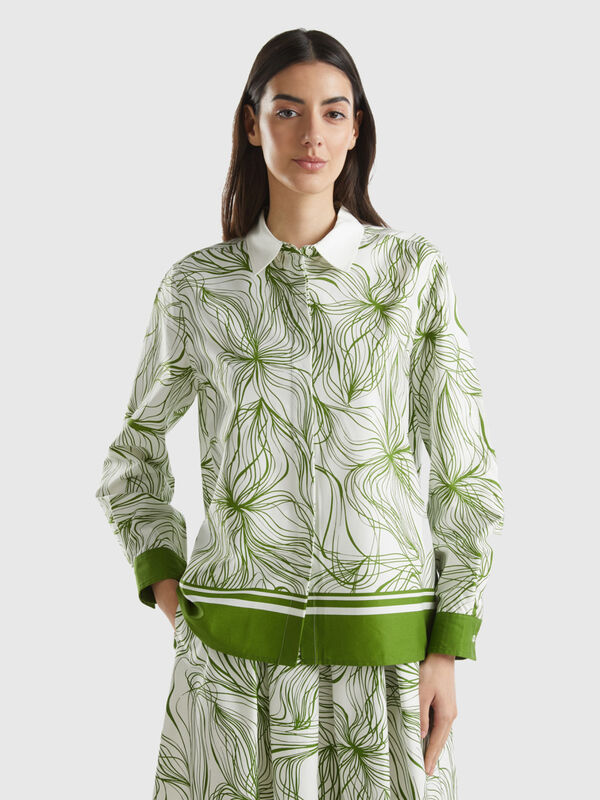 Camisa padrão em viscose sustentável Mulher