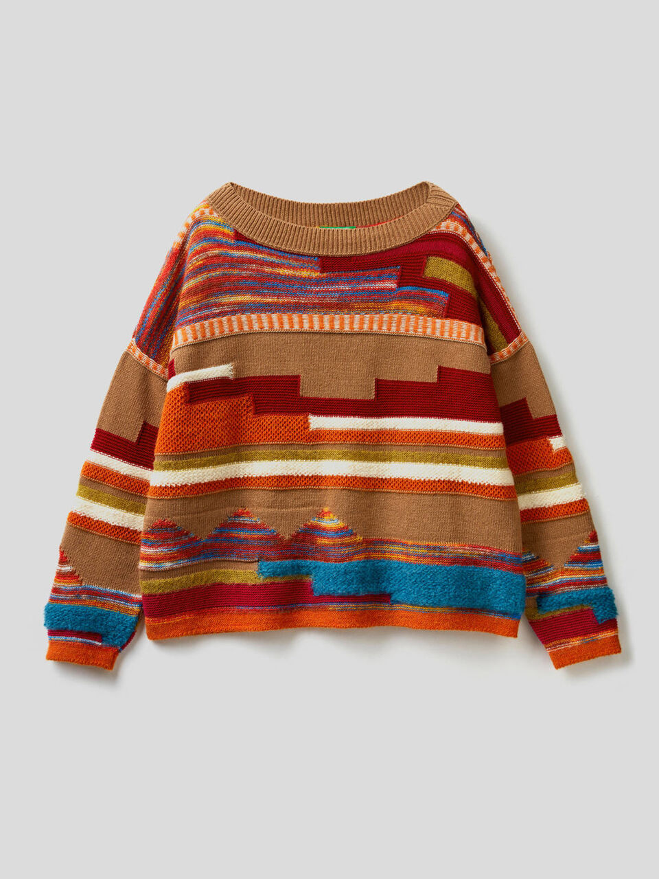 Camisola multicolor com intársia de desenhos image number 1