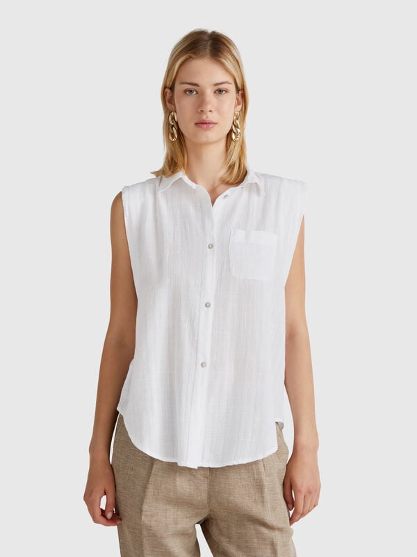 Camisa sem mangas com nó Mulher