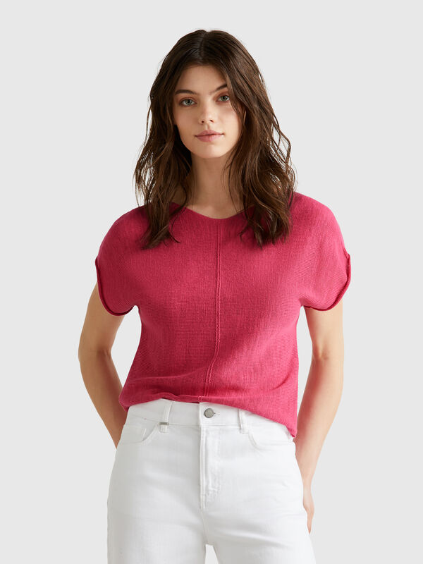 Camisola em algodão e linho Mulher