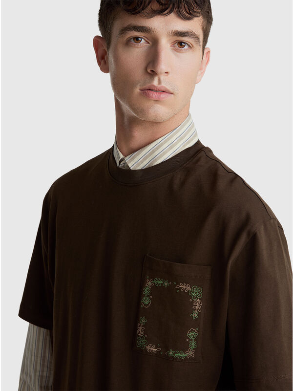 T-shirt over fit com estampa Homem