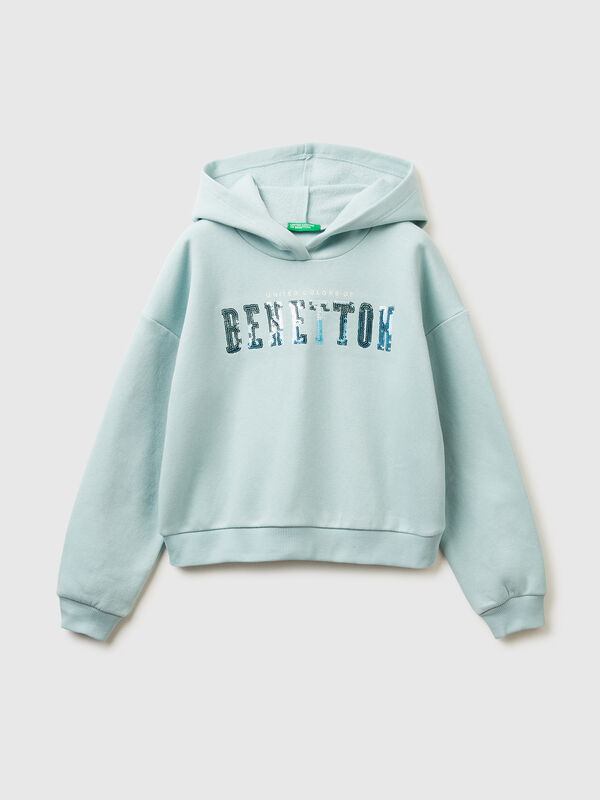 Casaco com fecho de correr e lantejoulas Menina