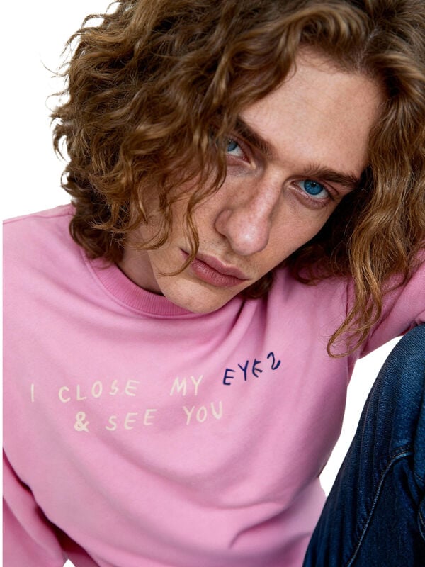 Pink sweatshirt with Coco Capitán embroidery Pink sweatshirt with Coco Capitán embroidery Mulher