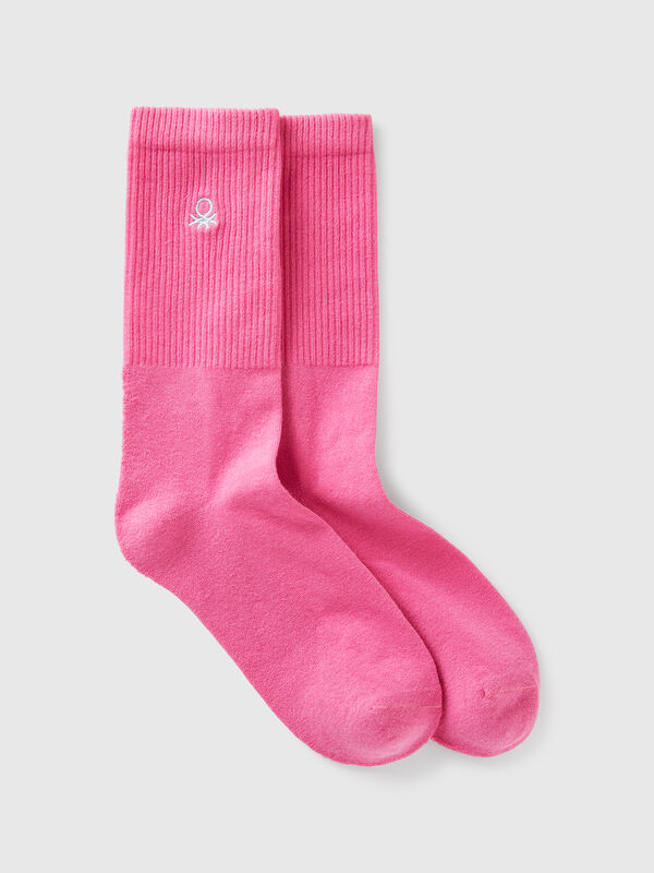 Meias desportivas em mistura de algodão stretch