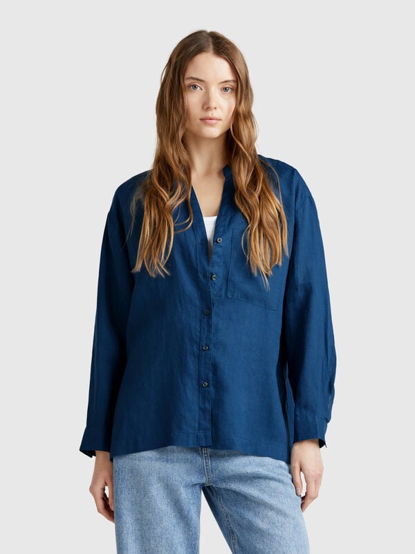 Camisa over em linho puro Mulher