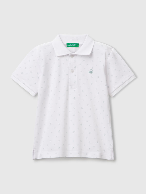 Polo micro estampado em puro algodão Menino