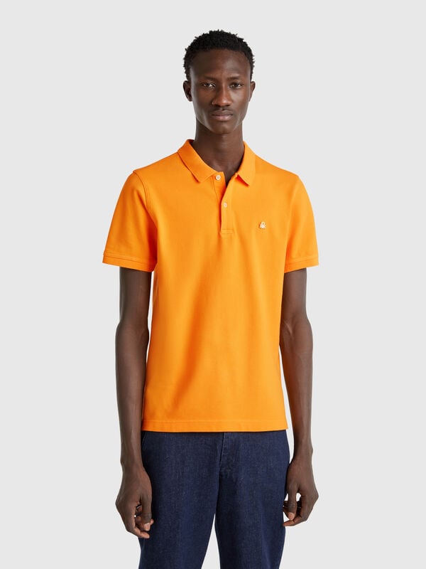 Polo amarelo ocre slim fit Homem