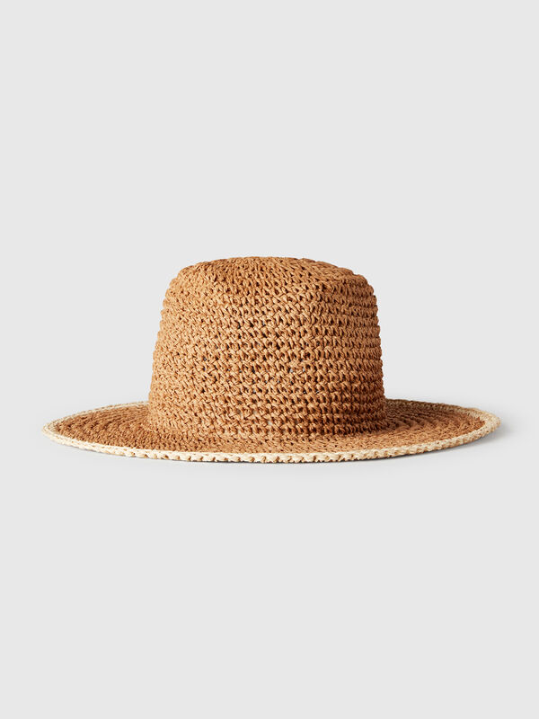 Chapéu estilo pescador efeito palha Mulher