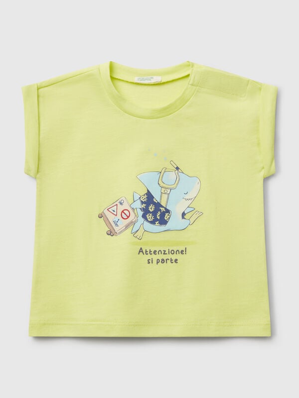 T-shirt de manga curta com estampa Recém-nascido