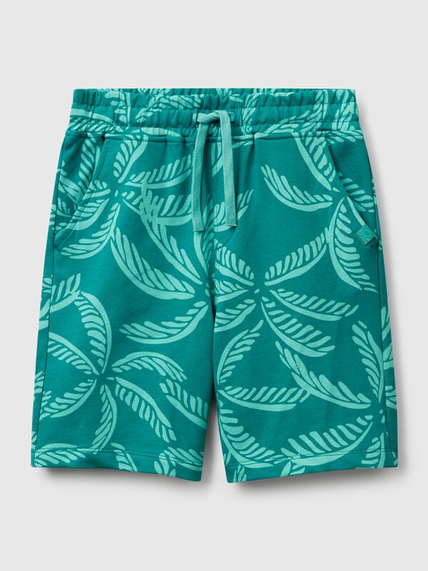 Bermudas com estampado tropical Menino