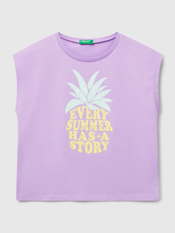 T-shirt com estampa fluorescente Menina