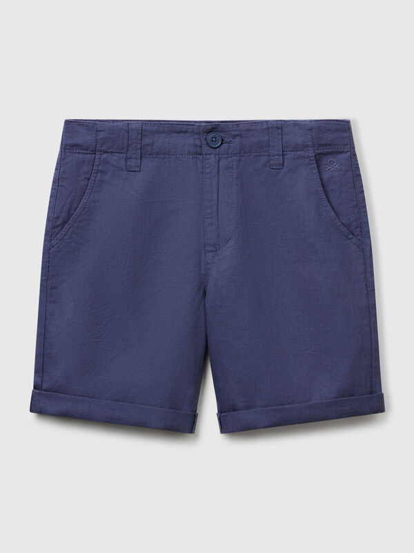 Bermudas chino em mistura de linho Menino