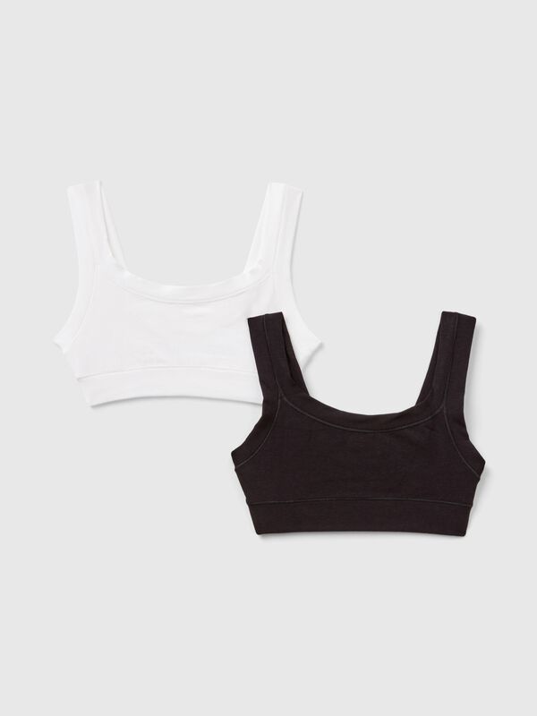 Dois tops em algodão stretch Menina