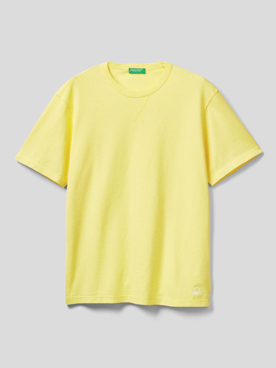 T-shirt gola redonda em algodão puro image number 1
