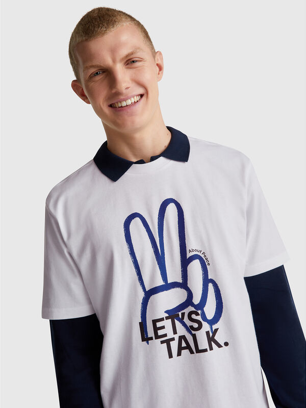 T-shirt relaxed fit com estampa Homem